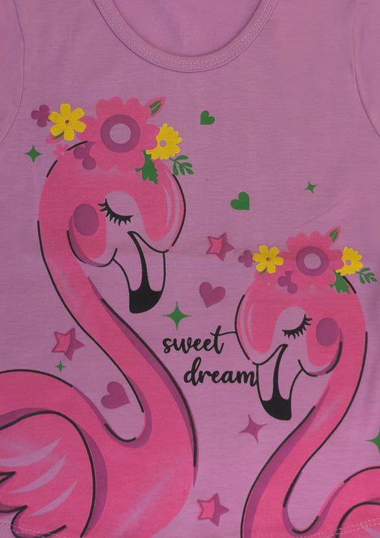 Flamingo Printed Short Sleeves T-shirt