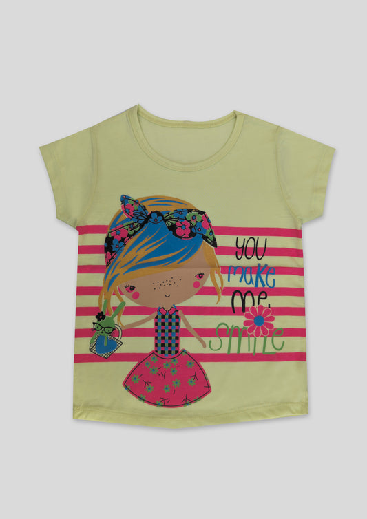 Doll Printed Short Sleeves T-shirt
